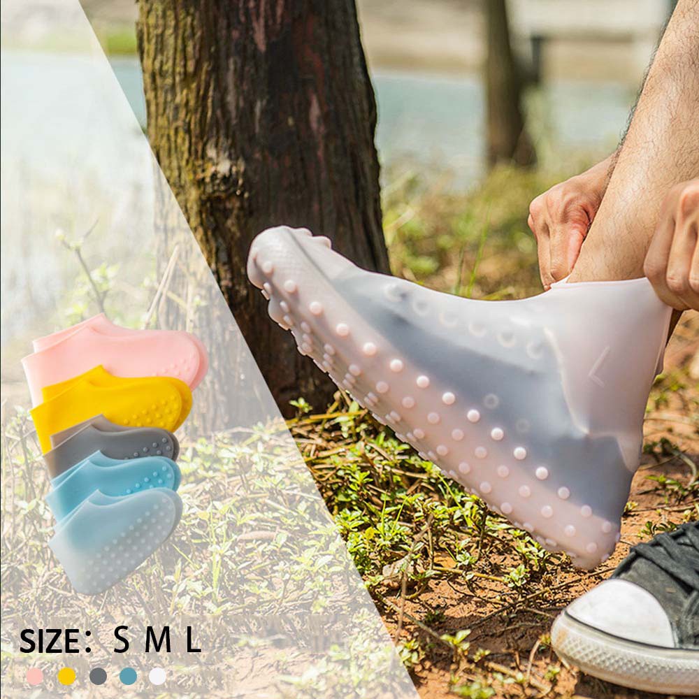 GUADALUPE S/M/L Shoes Covers Anti-Slip Silicone Boot Covers Elastic Waterproof Solid Color Outdoor Wear-resistant Thick Shoe Accessories/Multicolor