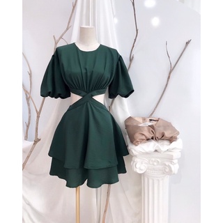 Đầm tay phồng khoét eo