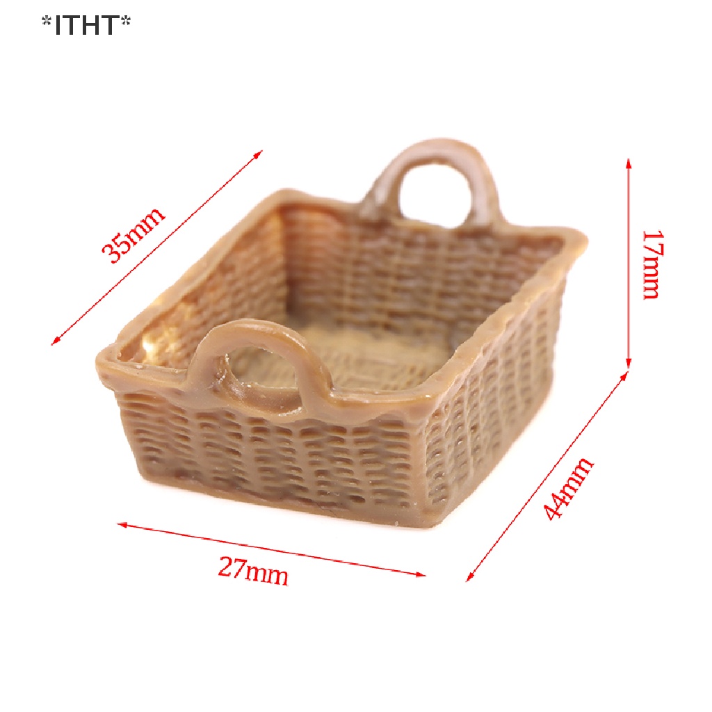 Giỏ Đựng Thức Ăn Bằng Nhựa Resin Dễ Thương Trang Trí Nhà Búp Bê Tỷ Lệ 1 / 12