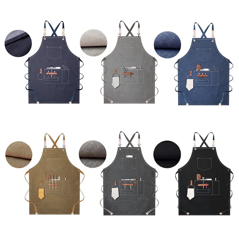 Tạp Dề Vải Canvas Dây Đeo Điều Chỉnh Tiện Lợi