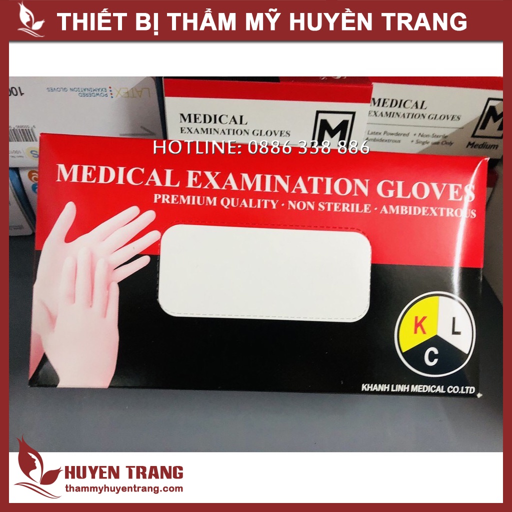 Găng Tay Cao Su Y Tế Có Bột/ Không Bột Size S/M/L LATEX / GLOVES Hộp 100 Chiếc Bao Tay - Thẩm Mỹ Huyền Trang