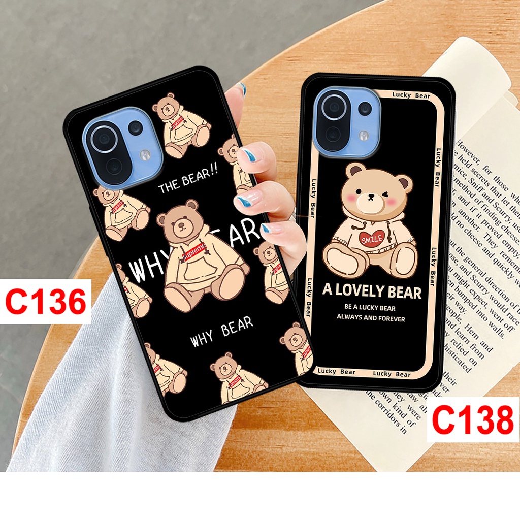 Ốp Xiaomi Mi 11 - Mi 11 Lite - Mi 11 Lite 5G NE in hình gấu bear cute, thời trang . ốp lưng xiaomi redmi rẻ bền đẹp.