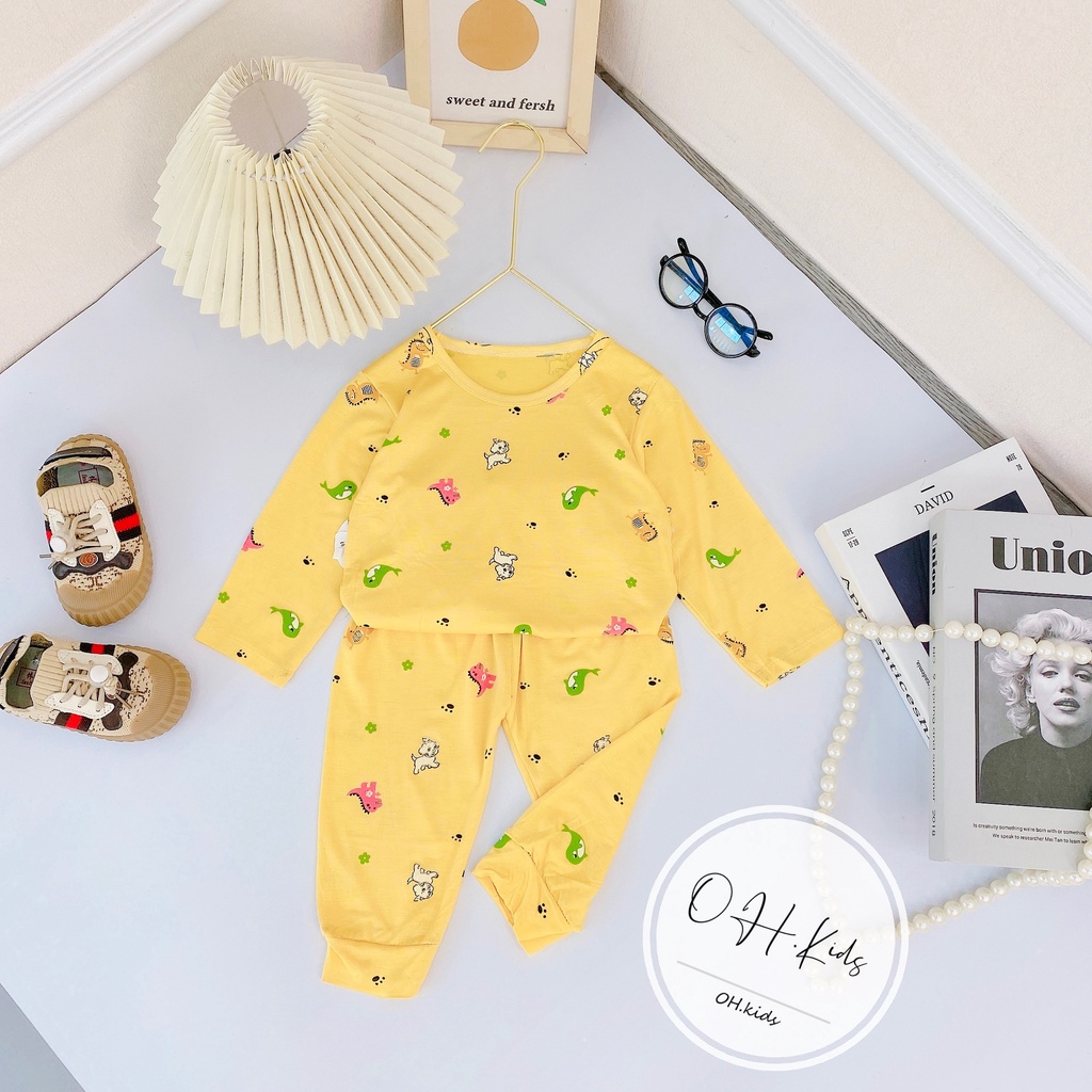 Bộ Dài Tay Chất Thun Lạnh MINKY MOM Vải Mềm Mịn, Thoáng Mát Cho Bé Trai, Bé Gái Từ 5 – 16kg