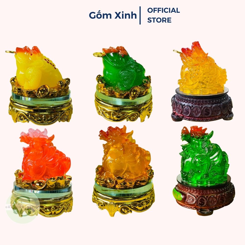 Cóc Ngậm Tiền Thiềm Thừ Phong Thủy Tỳ Hưu Đế Kính Xoay 360 Độ Đặt Ban Thần Tài