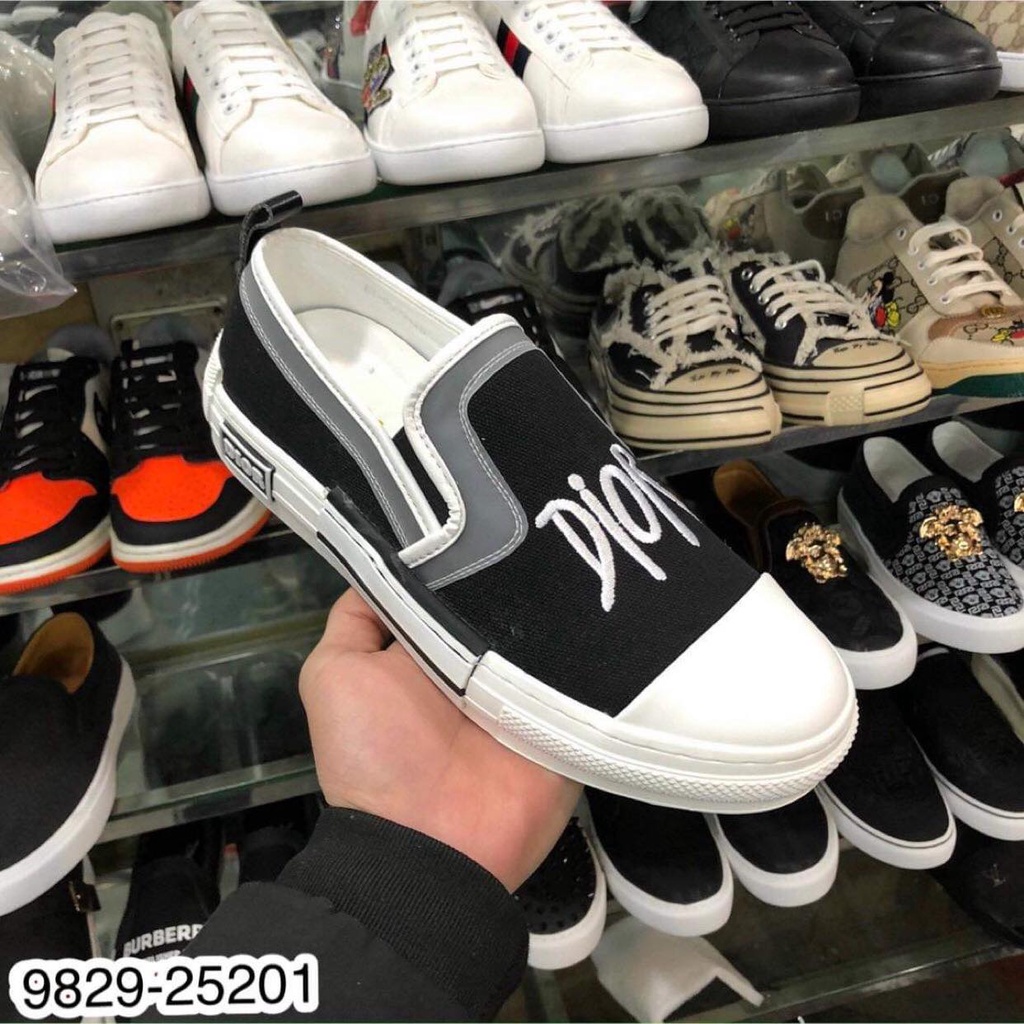 Giày Slip-on dior - Giày lười dior nam đế cao su fom ôm chân.