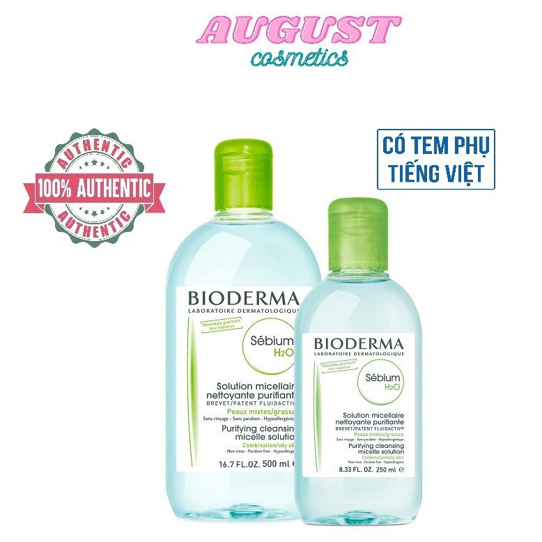 [CHÍNH HÃNG] Nước Tẩy Trang Bioderma Sebium H20 500ml Cho Da Hỗn Hợp và Da Dầu