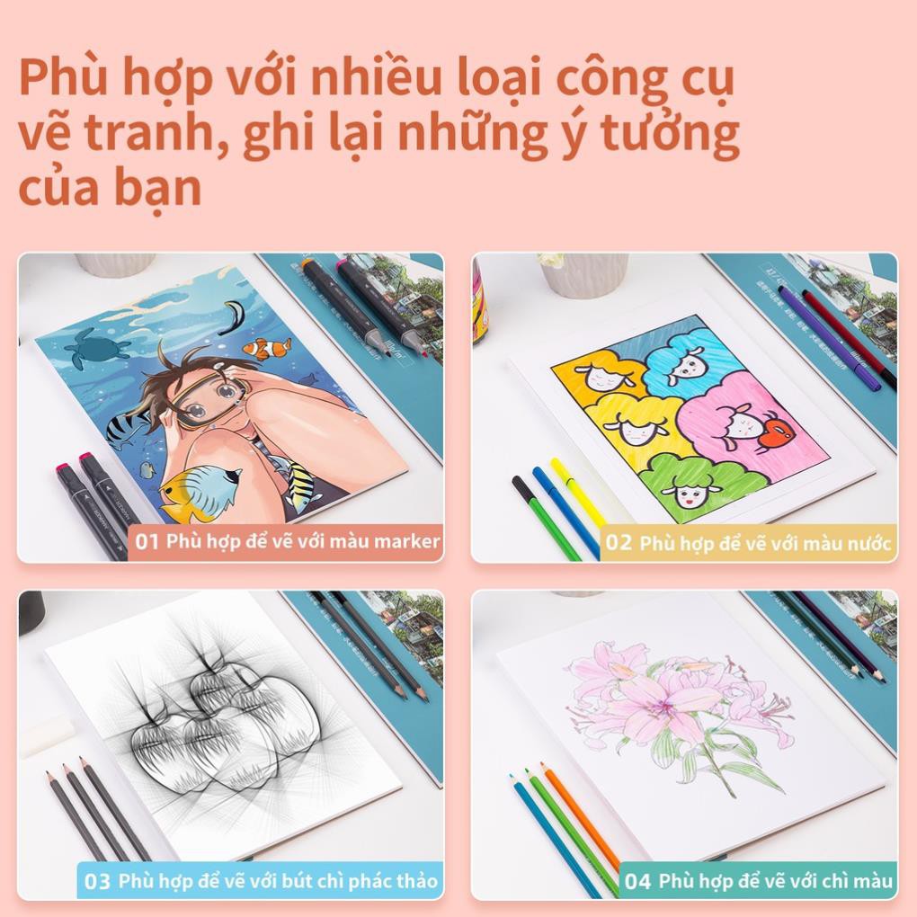 Giấy vẽ màu marker chuyên dụng Deli 73609 / 73610 - 30 tờ 110gsm