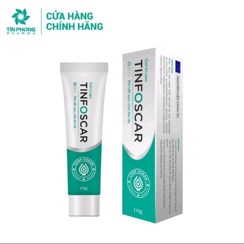 Gel mờ sẹo Tinfoscar 10g giúp làm mờ sẹo dưỡng da
