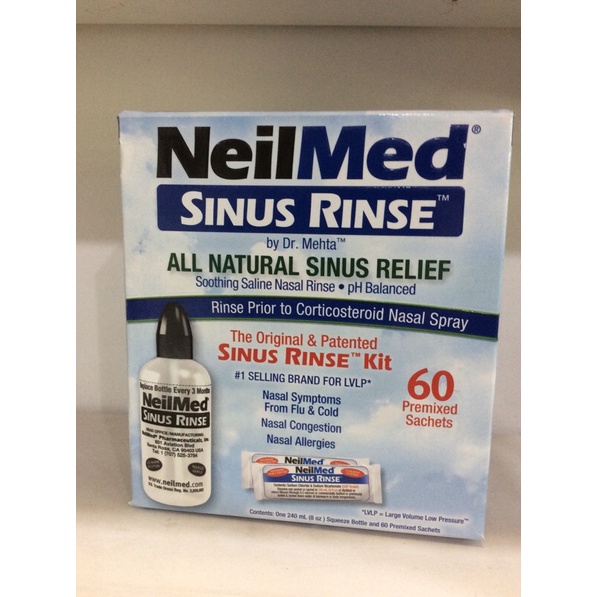 bộ dụng cụ rửa mũi neilmed sinus rinse kit 60 sachets