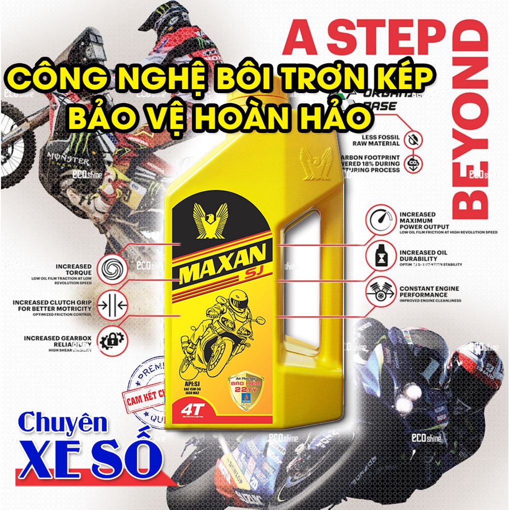 Nhớt Xe Máy Maxan SJ 946ml. Vận Hành Bền Bỉ Tiết Kiệm Chi Phí Tối Đa Ecoshine