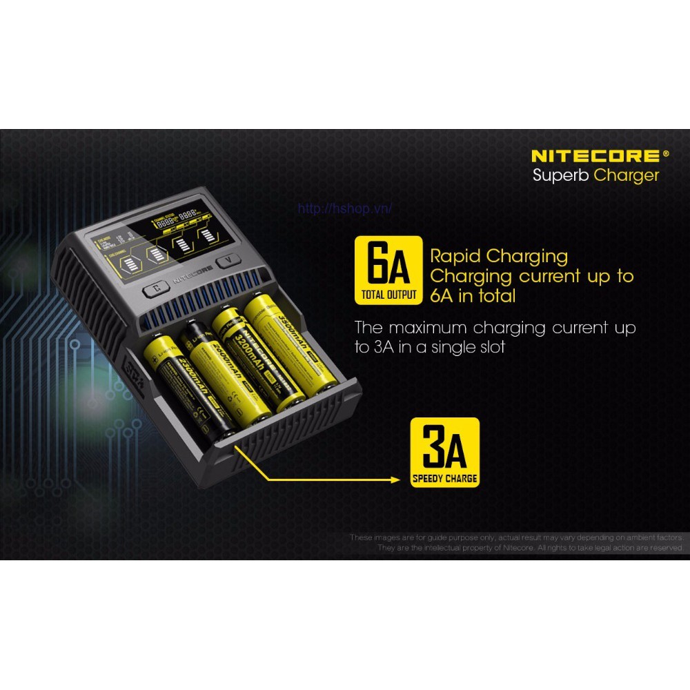 Sạc 4 pin đa năng thông minh Nitecore SC4 đo dung lượng