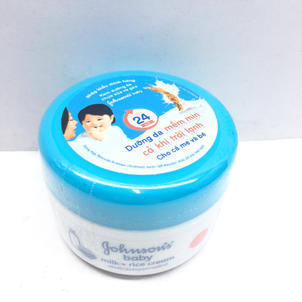 Kem Dưỡng Da Johnson's Baby Milk + Rice Cream - Hộp 50g