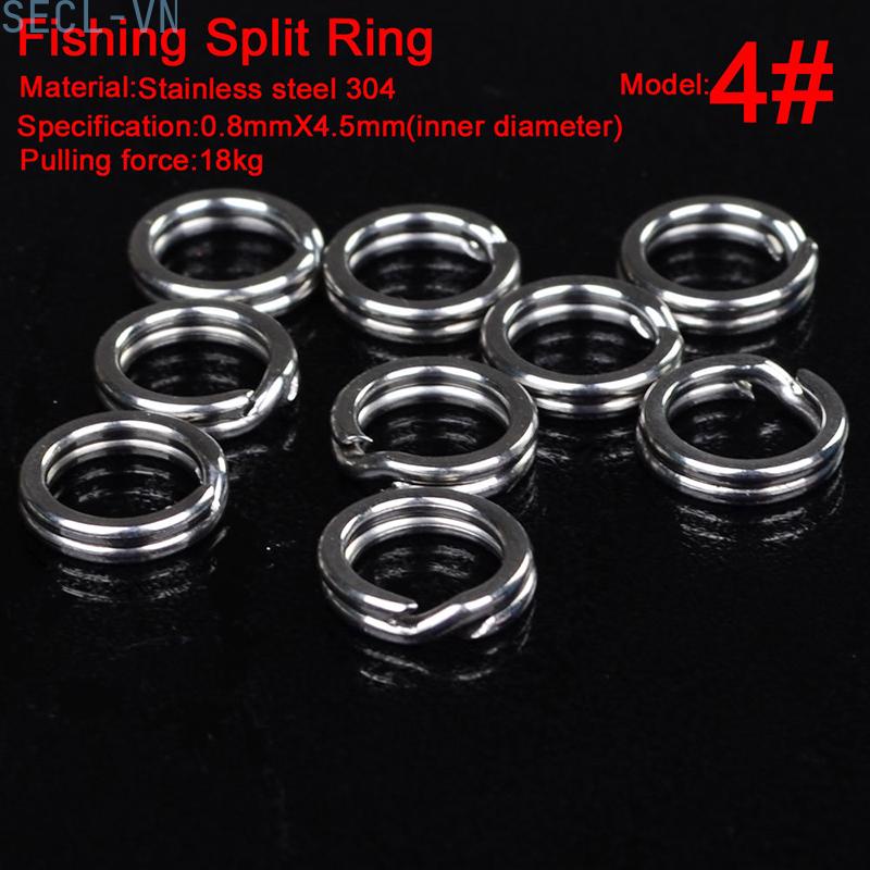 Fishing Split Ring Silver 100pcs Double Loop Snap Swivel Stainless Steel