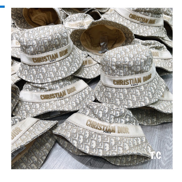 Nón bucket cao cấp Dior CD logo thêu tinh tế