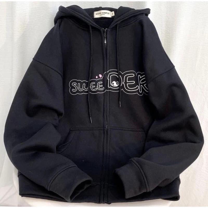 Áo Khoác Hoodie Chữ 7Màu Form Rộng Unisex ABC Vải Nỉ Bông Mũ 2 Lớp Dày Dặn -Ảnh Thật