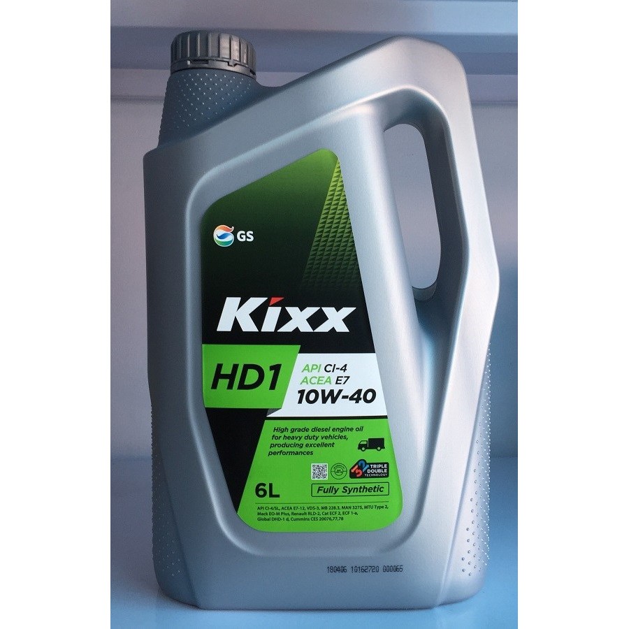 Dầu động cơ Kixx HD1 CI-4/E7 10W40 6L – Hàng chính hãng