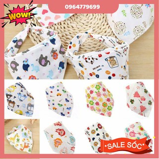 Sét 10 khăn yếm tam giác 100%cotton có cúc bấm cho bé
