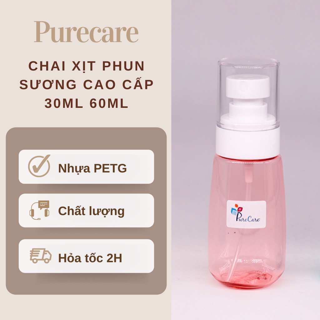 Chai Nhựa PETG Vòi xịt phun sương cao cấp 5ml 10ml 15ml 30ml 60ml chiết nước hoa xịt khoáng mỹ phẩm tinh dầu