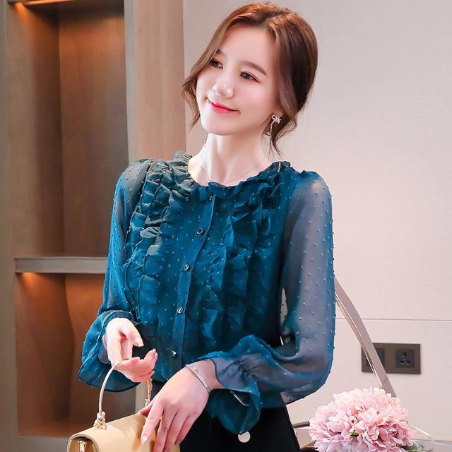 Áo Sơ Mi chiffon Tay Phồng Thời Trang Mùa Thu Cho Nữ