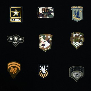 Sticker vải ủi/ Patch vải ủi lên quần áo biểu tượng quân đội, Army, Veteran ủi lên quần áo, balo,...