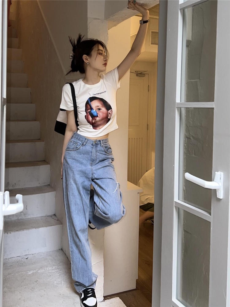 Áo Thun Ngắn Tay In Họa Tiết 50929 Nhỏ Xinh Thời Trang