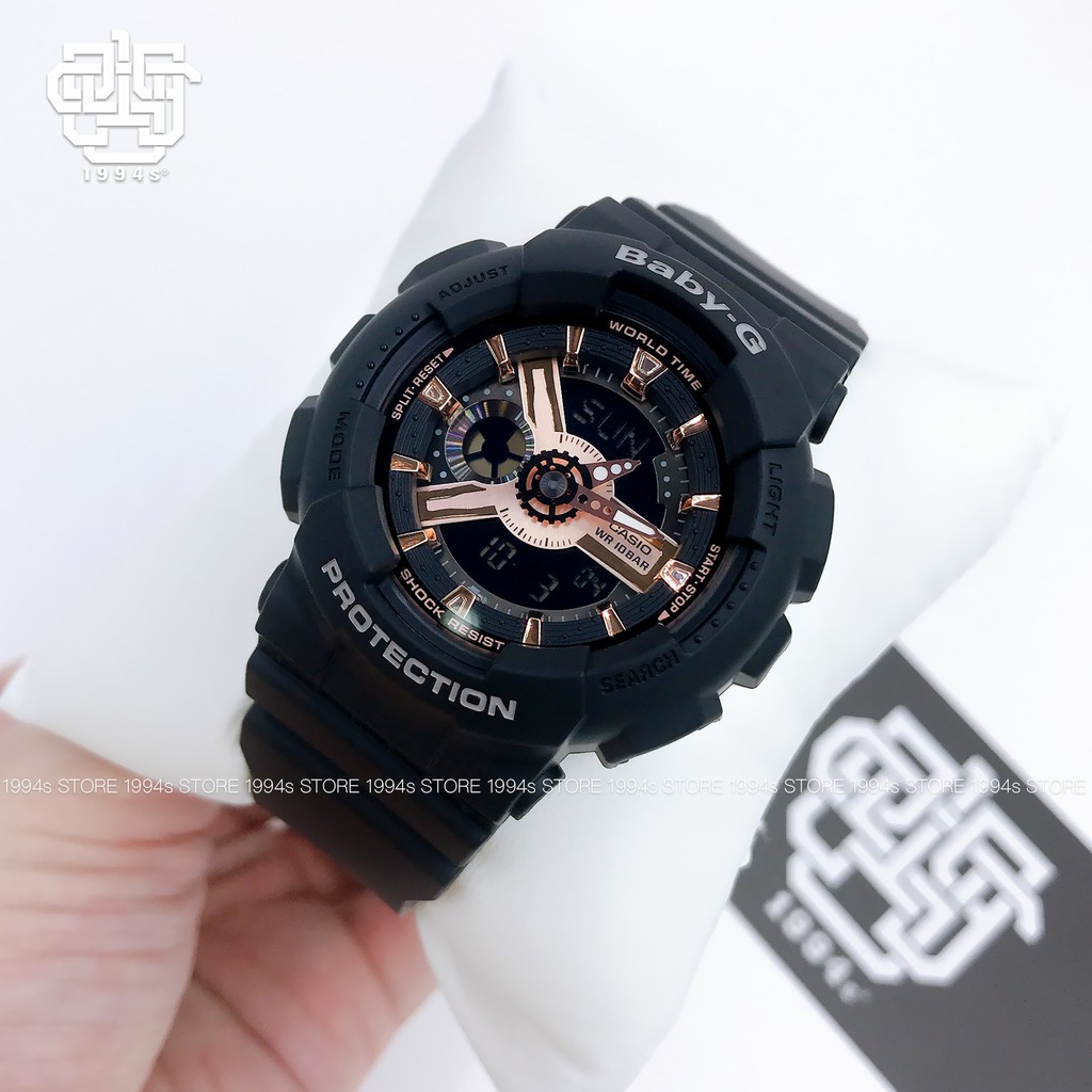 Đồng hồ nữ Casio Baby-G BA-110 / BA-110RG-1A chống va đập, chống nước 200m, size 43.4mm, hàng chính hãng
