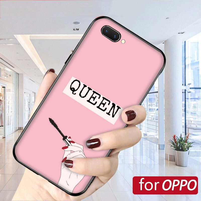 Thời Trang Ốp Điện Thoại Họa Tiết Tranh Sơn Màu Đỏ Cho Oppo A3s A37 A39 A5s A59 A77 A83 F5 F7 F9