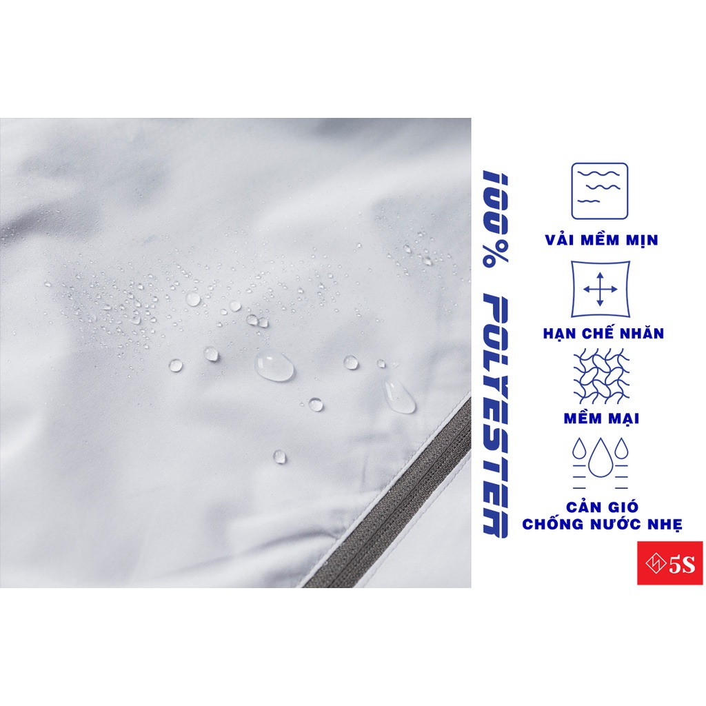 Áo Khoác Nam 5S Vải Gió Cao Cấp (5 màu), Mũ Rời, Mềm Mại, Chống Thấm Nước Nhẹ, Cản Gió, Giữ Ấm Cực Tốt