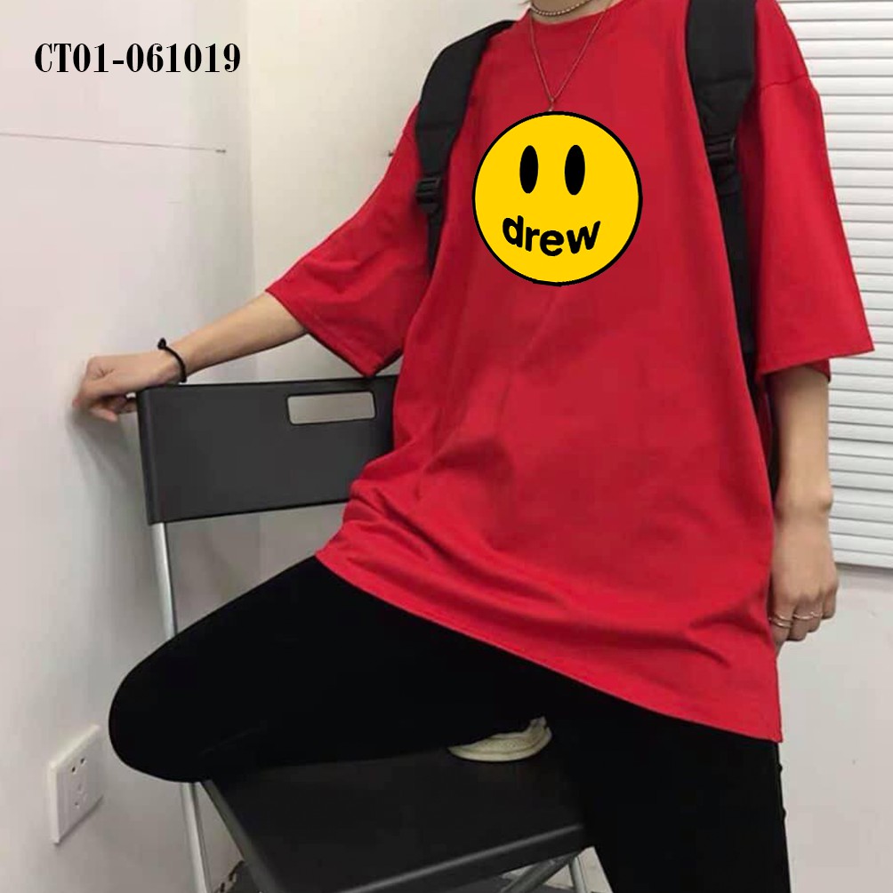 [9kg-100kg] Áo Thun Nam Nữ Mặt Cười Drew House Justin Bieber Smiley Face Big Size Tay Lỡ - CT01-061019