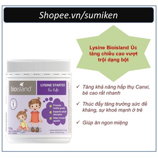 Lysine Bioisland Úc tăng chiều cao vượt trội dạng bột