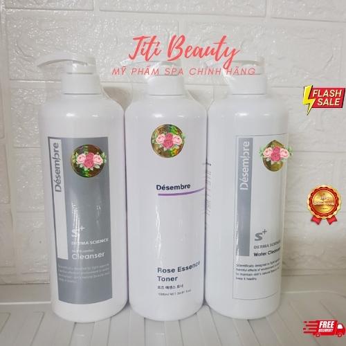 Bộ sản phẩm Sữa rửa mặt Nước Hoa HồngTẩy trang làm sạch Désembre Trắng sáng da ngừa mụn cấp ẩm