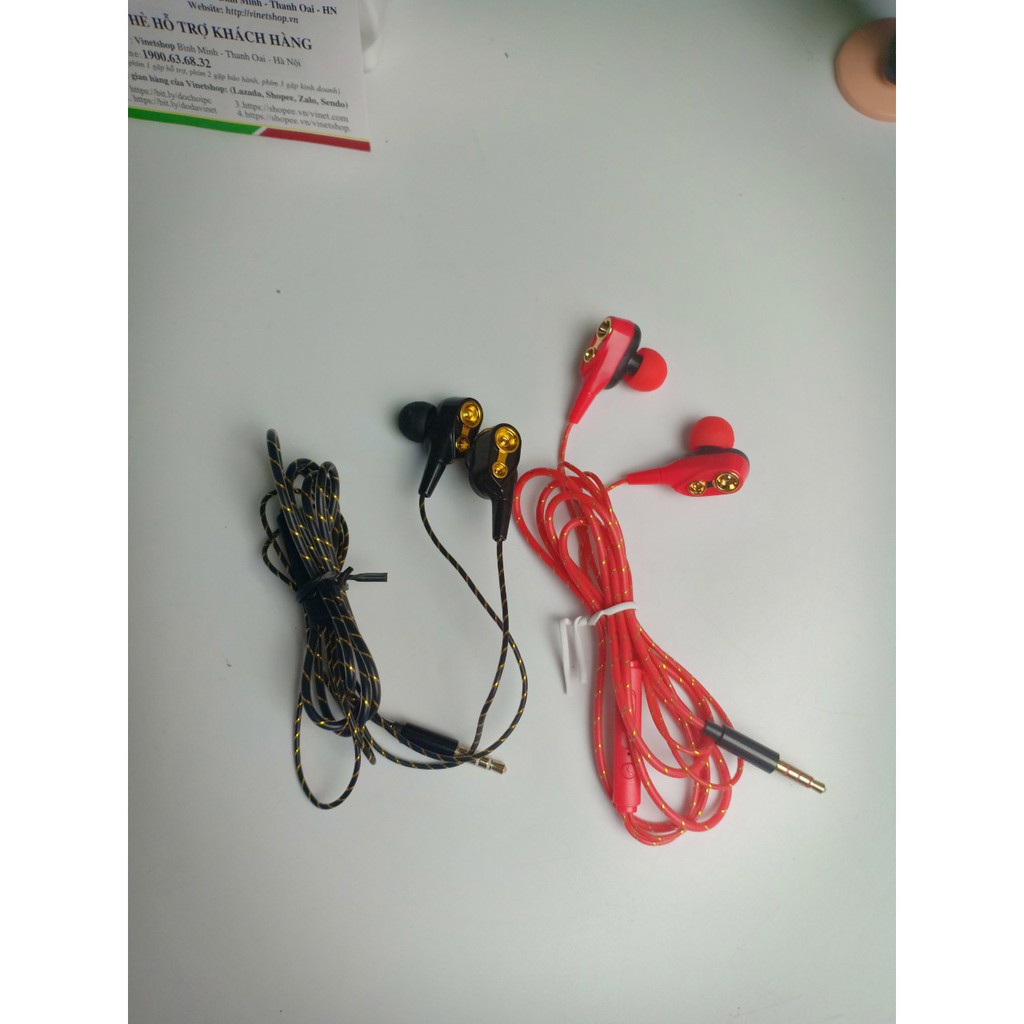 Freeship 50k Tai nghe HiFi lõi kép 4 sợi cuốn loa mini.bass siêu trầm cho điện thoại chân androi và lightning -dc3530