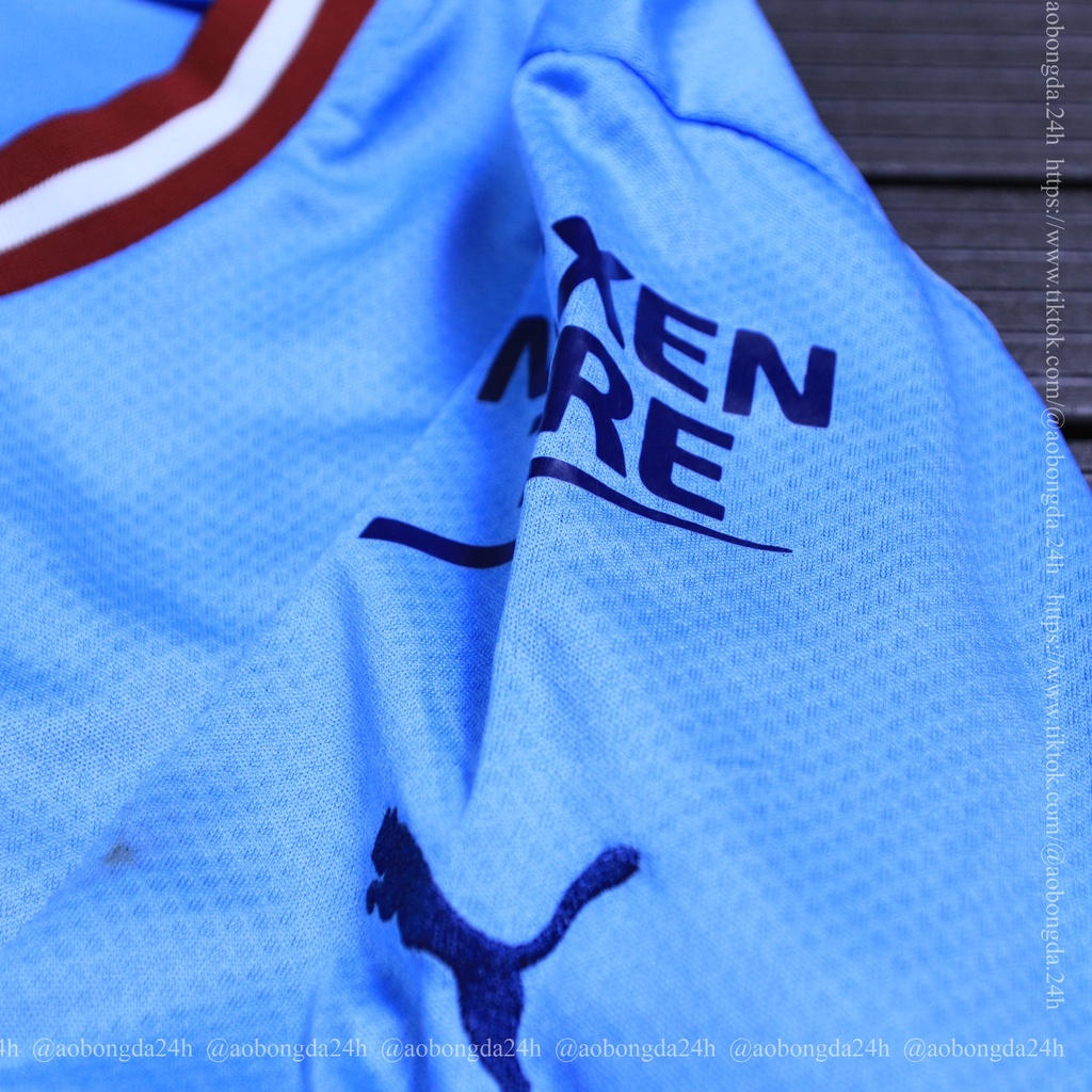 Bộ quần áo đá banh CLB Mancity bản quần xanh mùa 2022/2023 hàng cao cấp thailand