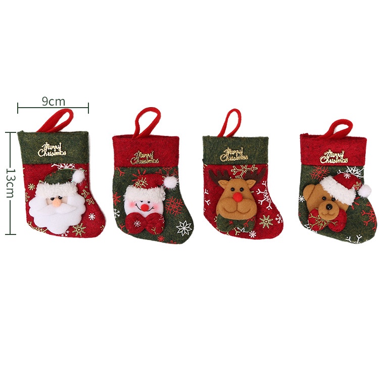 Túi Đựng Dao Nĩa Hình Chiếc Tất Dùng Trang Trí Bàn Ăn Dịp Giáng Sinh