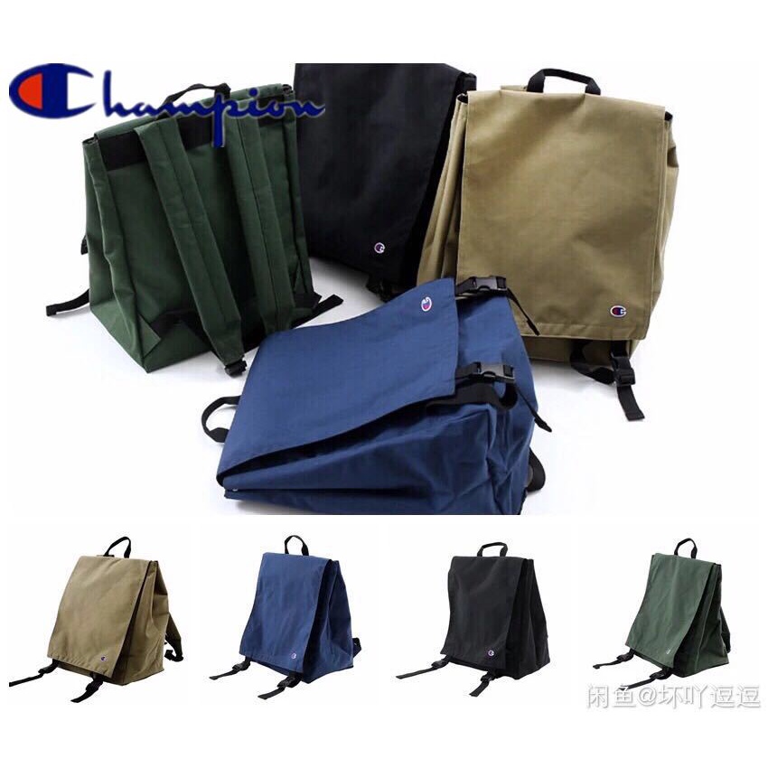 * * Túi Đeo Vai champion Vải canvas Nhẹ Màu Xanh Lá Cây Thời Trang Hàn Quốc Có Sẵn 01 Thương Hiệu Lớn c Chống Nước Cho Học Sinh Trung Học Nam Và Nữ