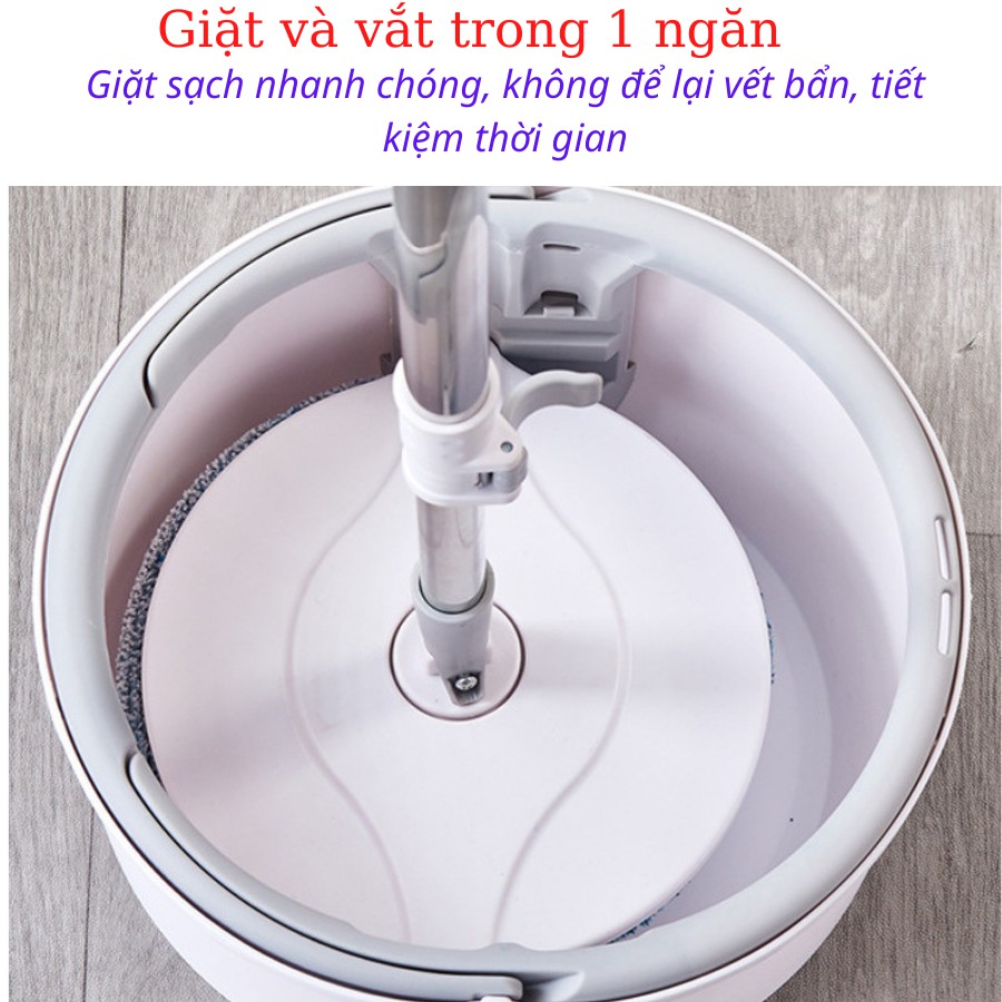 Cây Lau Nhà Thông Minh Xoay 360 độ  K8 - Bộ Lau Nhà Thông Minh Tự Vắt thiết kế giặt và vắt trong 1 ngăn - Darling Home