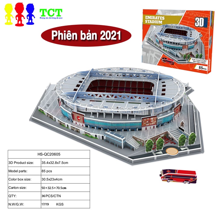 Mô hình sân vận động bóng đá Emirates stadium