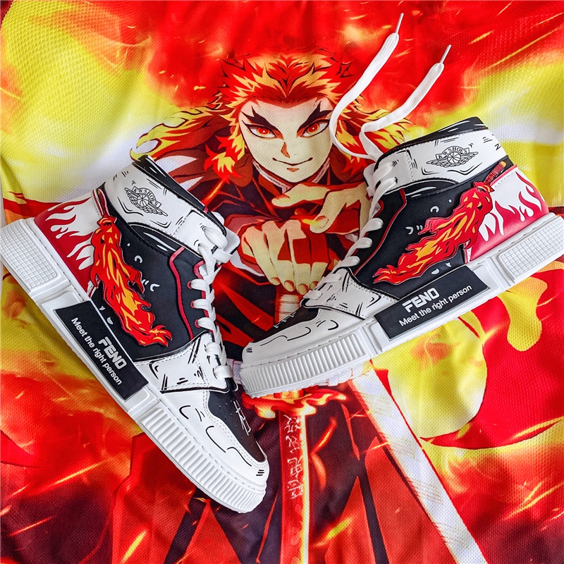 Giày thể thao cổ cao in họa tiết anime Demon Slayer: Blade thời trang cá tính cho nam nữ