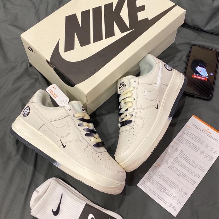 Giày sneaker AF1 âm dương, Giày thể thao air force 1 Âm Dương Brooklyn Sail Black Phản Quang phối đồ nam nữ trend 2022