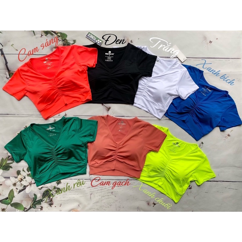 Áo croptop nhún ngực thích hợp đi tập yoga, gym, thể thao, đi chơi dã ngoại