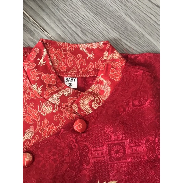 Áo dài cách tân gấm rồng cho bé yêu 9-31kg