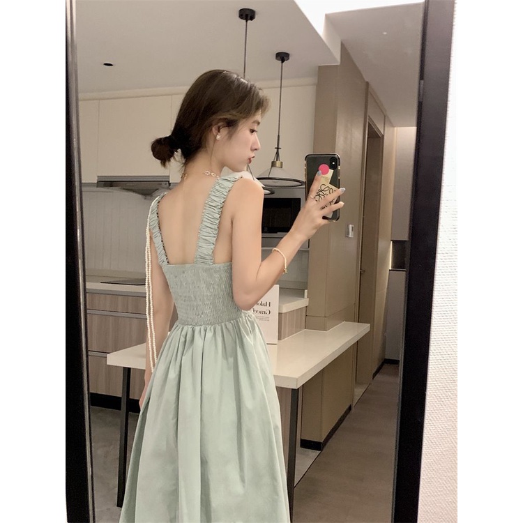 Đầm Chữ A Hai Dây Cổ Vuông Dáng Ôm Thời Trang Mùa Hè Hàng Mới Dành Cho Bạn Nữ