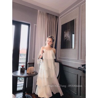 Váy 2 dây tầng voan chấm bi siêu xinh