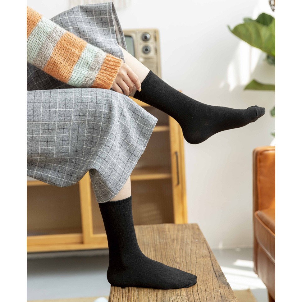 [Nhiều Màu] Tất Vớ Ulzzang Cổ Cao Màu Chuẩn Loại Tốt Vintage Hàn Quốc KT015