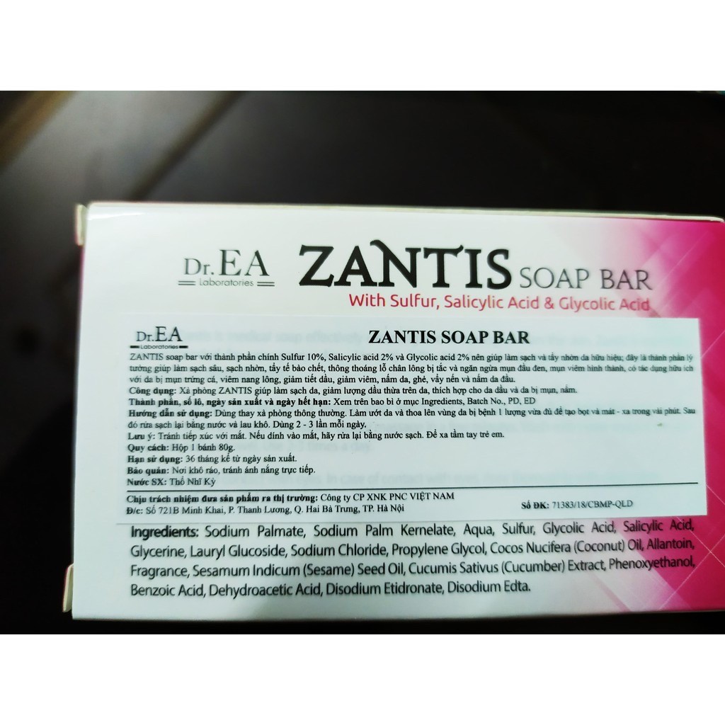[ Chính Hãng ] Xà Bông Tắm Và Rửa Mặt Kiềm Dầu Cho Da Mụn, Tẩy Tế Bào Chết – ZANTIS SOAP BAR 80G | BigBuy360 - bigbuy360.vn