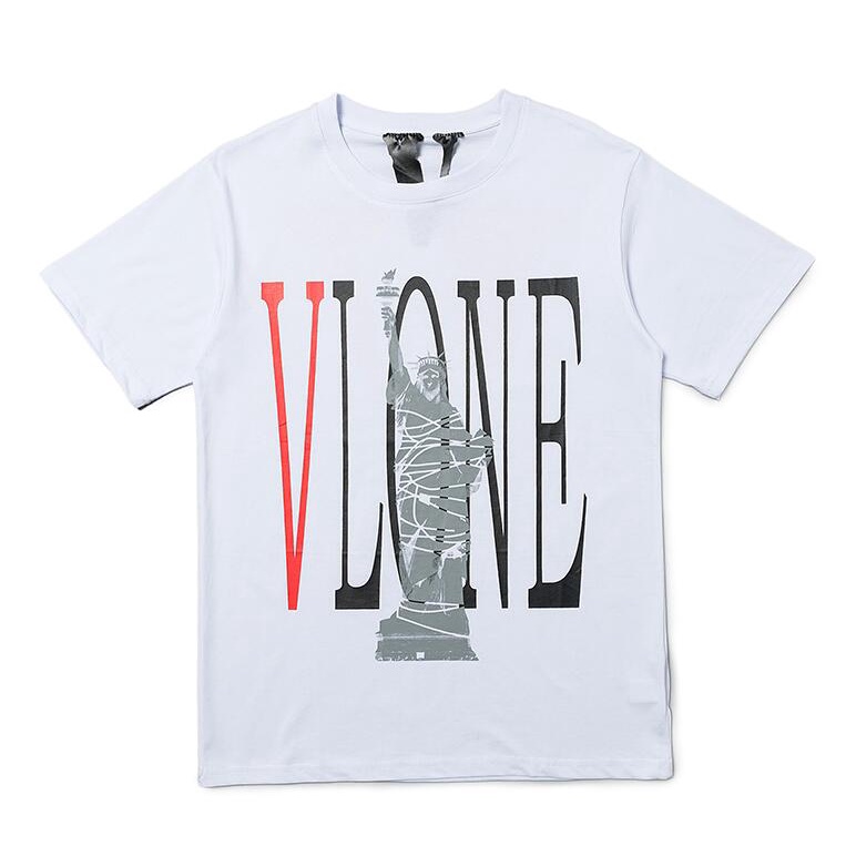 Áo Thun Cotton Tay Ngắn In Chữ Vlone Thời Trang Cho Nam Và Nữ