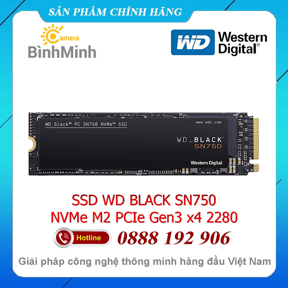 Ổ Cứng SSD 2TB WD Black SN750 NVMe M2 PCIe  Gen3 x4 2280 WDS200T3X0C WDS200T3XHC - BH 5 Năm