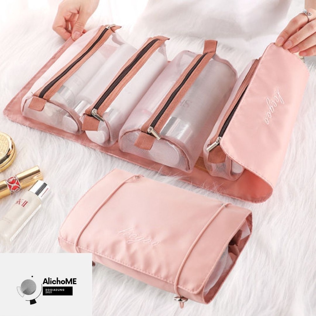 Túi Đựng Phụ Kiện Trang Điểm, Mỹ Phẩm 4 IN 1 Có Thể Gấp Gọn