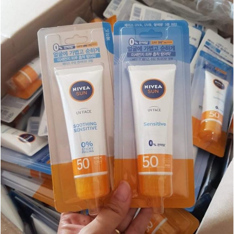 [DATE 2022-2023] KEM CHỐNG NẮNG NIVEA UV FACE SOOTHING SENSITIVE SUN CREAM SPF 50+ PA++++ BẢN MỚI