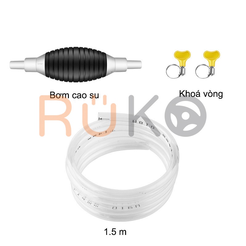 Dụng cụ bơm hút xăng dầu, chất lỏng, hút rượu (ống 1,5m) kèm 2 khoá